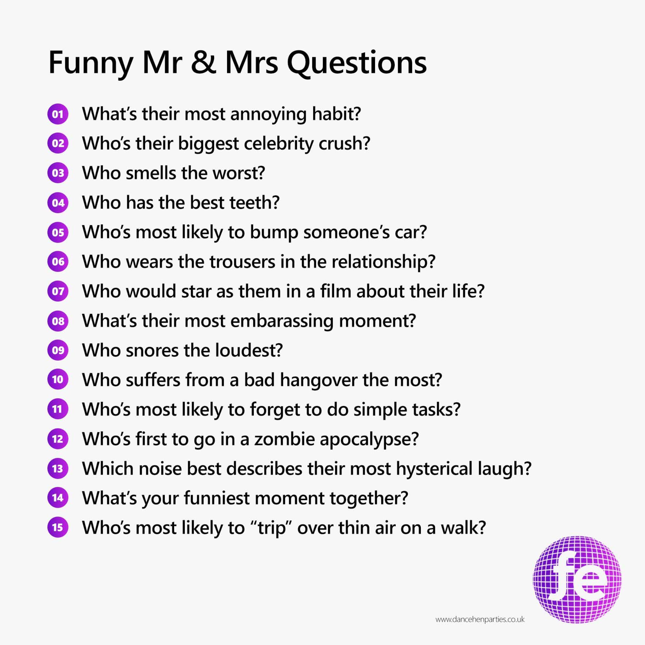 Mr & Mrs Questions - Funny Questions